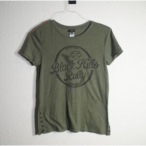 Harley Davidson Sturgis 2019 Black Hills Rally Women T-Shirt Size Medium Green